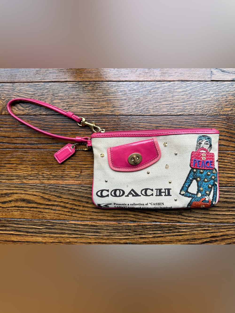 Coach Multicolor Bonnie Cashin Print Canvas & Leather Wristlet/Clutch